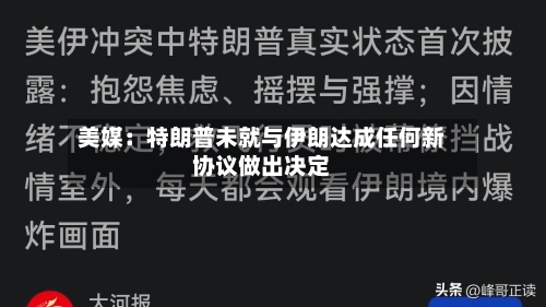 美媒:特朗普未就与伊朗达成任何新协议做出决定