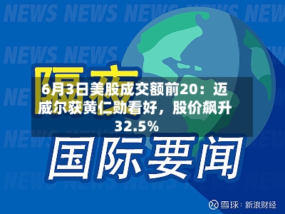 6月3日美股成交额前20：迈威尔获黄仁勋看好，股价飙升32.5%-第2张图片