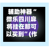 辅助神器“微乐四川麻将挂在那可以买到”(作弊)辅助透视教程-第2张图片