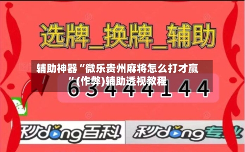 辅助神器“微乐贵州麻将怎么打才赢”(作弊)辅助透视教程-第3张图片