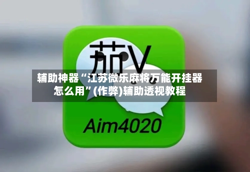 辅助神器“江苏微乐麻将万能开挂器怎么用”(作弊)辅助透视教程