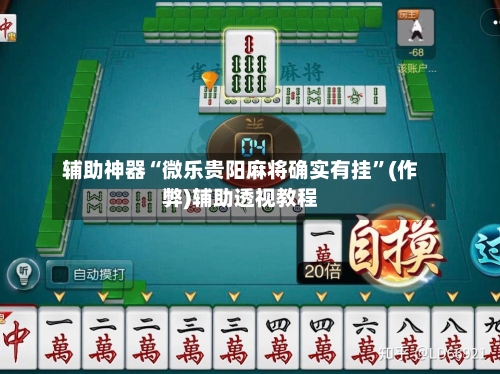辅助神器“微乐贵阳麻将确实有挂”(作弊)辅助透视教程-第3张图片