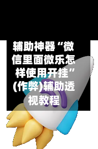 辅助神器“微信里面微乐怎样使用开挂”(作弊)辅助透视教程-第2张图片