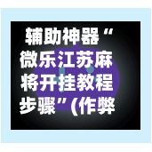 辅助神器“微乐江苏麻将开挂教程步骤”(作弊)辅助透视教程-第3张图片