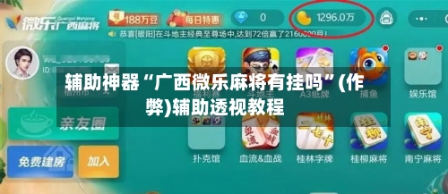 辅助神器“广西微乐麻将有挂吗”(作弊)辅助透视教程-第3张图片
