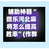 辅助神器“微乐河北麻将怎么提高胜率	”(作弊)辅助透视教程-第3张图片