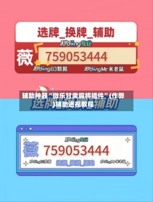 辅助神器“微乐甘肃麻将插件”(作弊)辅助透视教程