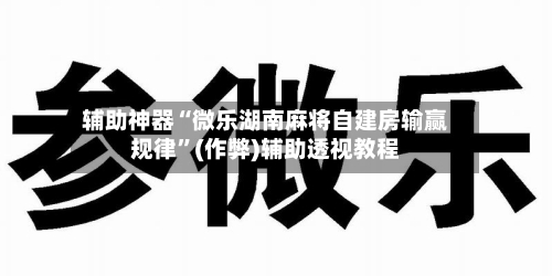 辅助神器“微乐湖南麻将自建房输赢规律”(作弊)辅助透视教程-第2张图片