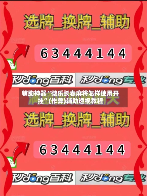 辅助神器“微乐长春麻将怎样使用开挂”(作弊)辅助透视教程
