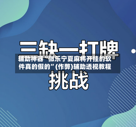 辅助神器“微乐宁夏麻将开挂的软件真的假的	”(作弊)辅助透视教程-第3张图片