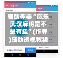辅助神器“微乐武汉麻将是不是有挂”(作弊)辅助透视教程-第2张图片