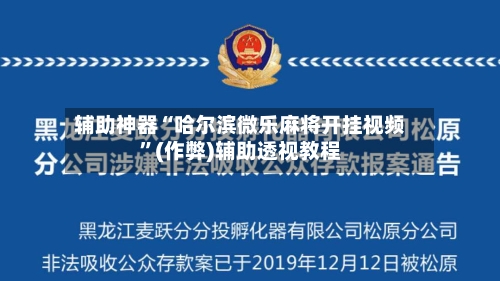 辅助神器“哈尔滨微乐麻将开挂视频”(作弊)辅助透视教程
