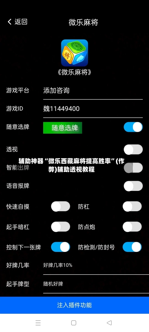 辅助神器“微乐西藏麻将提高胜率”(作弊)辅助透视教程