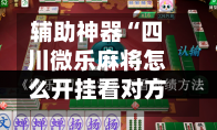 辅助神器“四川微乐麻将怎么开挂看对方的牌”(作弊)辅助透视教程-第3张图片