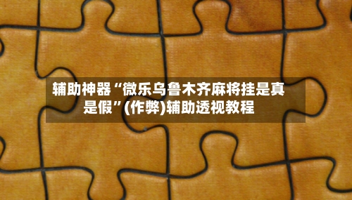 辅助神器“微乐乌鲁木齐麻将挂是真是假”(作弊)辅助透视教程-第2张图片