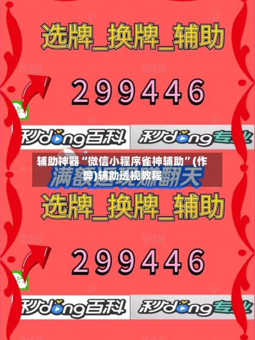 辅助神器“微信小程序雀神辅助”(作弊)辅助透视教程-第2张图片