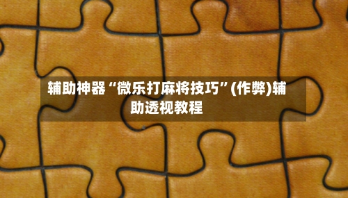 辅助神器“微乐打麻将技巧”(作弊)辅助透视教程-第2张图片
