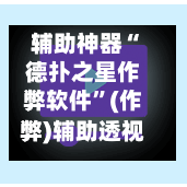辅助神器“德扑之星作弊软件”(作弊)辅助透视教程-第2张图片