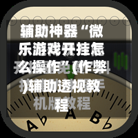 辅助神器“微乐游戏开挂怎么操作”(作弊)辅助透视教程-第2张图片