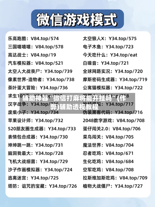 辅助神器“微信打麻将能开挂吗”(作弊)辅助透视教程-第3张图片