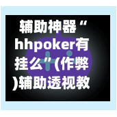 辅助神器“hhpoker有挂么”(作弊)辅助透视教程-第3张图片