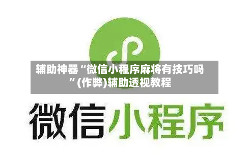 辅助神器“微信小程序麻将有技巧吗”(作弊)辅助透视教程-第2张图片
