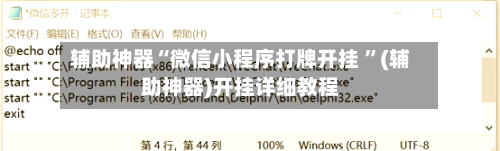 辅助神器“微信小程序打牌开挂 ”(辅助神器)开挂详细教程