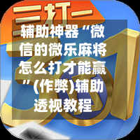 辅助神器“微信的微乐麻将怎么打才能赢”(作弊)辅助透视教程-第2张图片