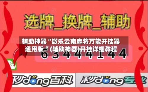 辅助神器“微乐云南麻将万能开挂器通用版 ”(辅助神器)开挂详细教程-第2张图片