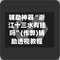 辅助神器“浙江十三水有挂吗”(作弊)辅助透视教程-第2张图片