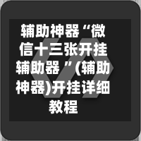 辅助神器“微信十三张开挂辅助器 ”(辅助神器)开挂详细教程-第2张图片