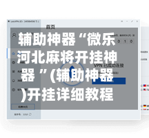 辅助神器“微乐河北麻将开挂神器 ”(辅助神器)开挂详细教程