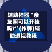 辅助神器“亲友圈可以开挂吗?	”(作弊)辅助透视教程-第3张图片