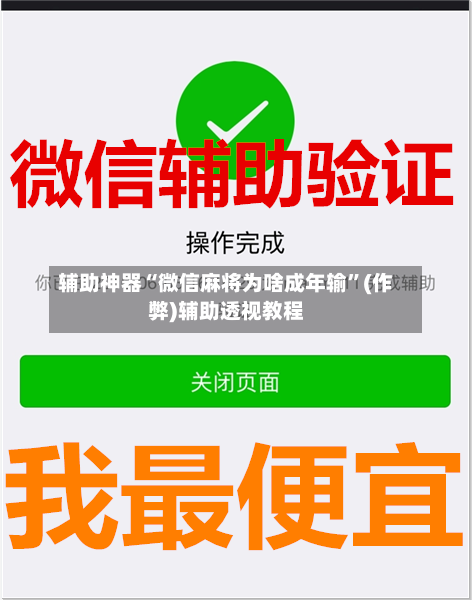 辅助神器“微信麻将为啥成年输”(作弊)辅助透视教程-第2张图片