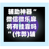 辅助神器“微信微乐麻将有挂靠吗	”(作弊)辅助透视教程-第2张图片
