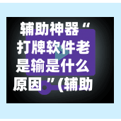 辅助神器“打牌软件老是输是什么原因 	”(辅助神器)开挂详细教程-第3张图片