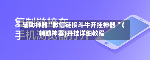 辅助神器“微信链接斗牛开挂神器 	”(辅助神器)开挂详细教程-第3张图片