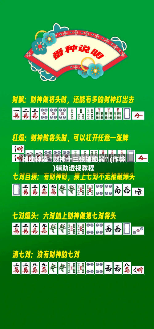 辅助神器“财神十三张辅助器”(作弊)辅助透视教程-第2张图片