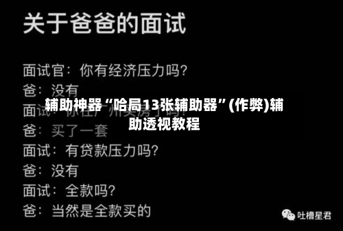 辅助神器“哈局13张辅助器”(作弊)辅助透视教程-第2张图片