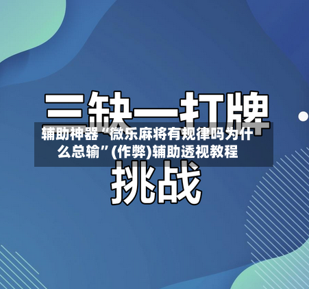 辅助神器“微乐麻将有规律吗为什么总输”(作弊)辅助透视教程-第2张图片