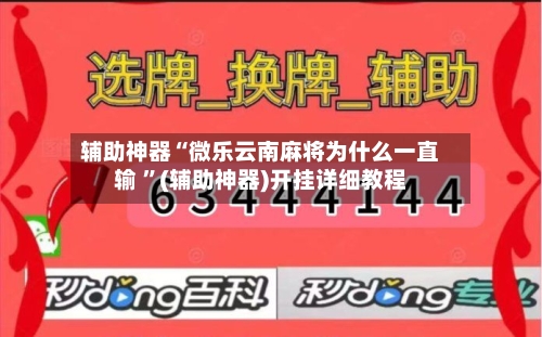 辅助神器“微乐云南麻将为什么一直输 ”(辅助神器)开挂详细教程-第2张图片