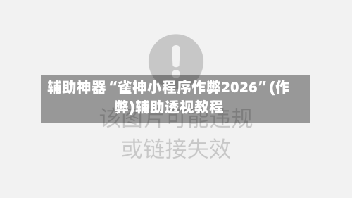 辅助神器“雀神小程序作弊2026”(作弊)辅助透视教程-第2张图片