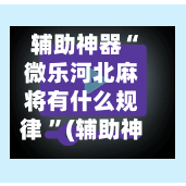 辅助神器“微乐河北麻将有什么规律 ”(辅助神器)开挂详细教程-第2张图片