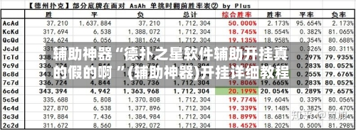 辅助神器“德扑之星软件辅助开挂真的假的啊 ”(辅助神器)开挂详细教程